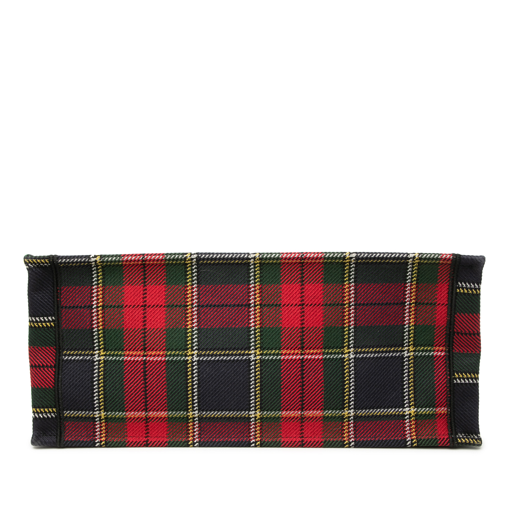 Pre-Loved Dior Large Embroidered Canvas Tartan Check Book Tote - Picture 3 of 7